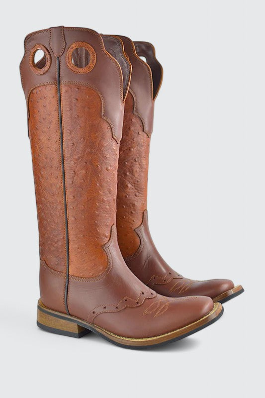 Stivali Western per equitazione Buckaroo marrone struzzo cotto