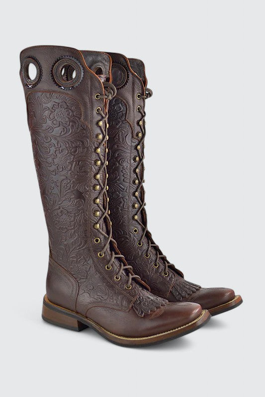 Stivali Western per equitazione Vernon flowers dark brown