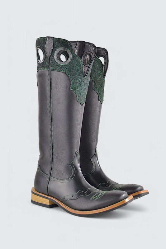 Buckaroo black glitter green
