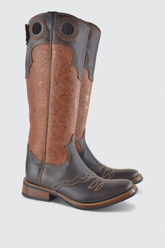 Kermit dark brown flower cotto