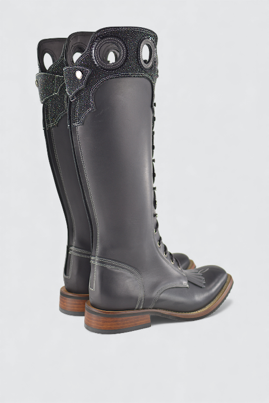 Vernon calfskin black glitter