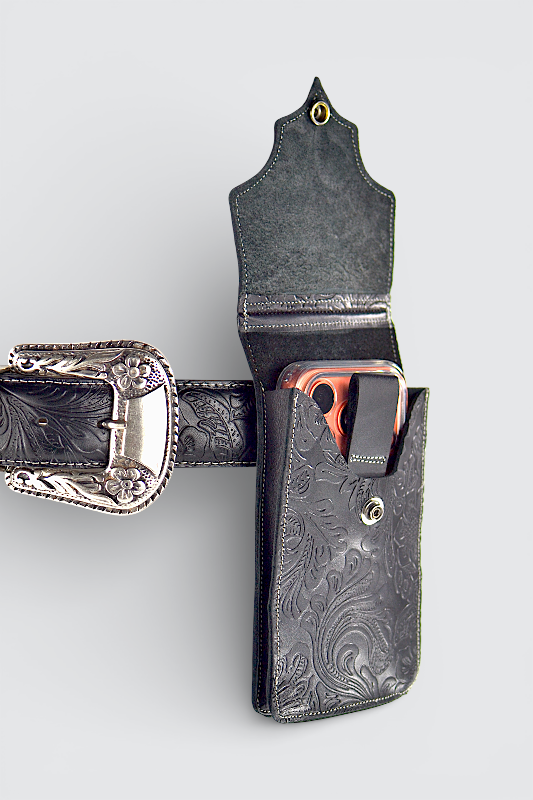 PORTA TELEFONO FLOWER BLACK