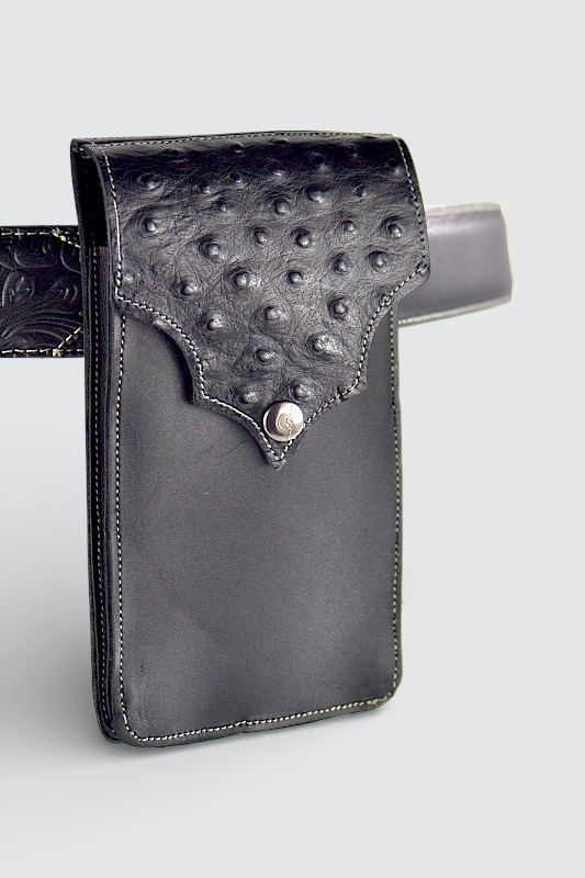 PORTA TELEFONO OSTRICH BLACK