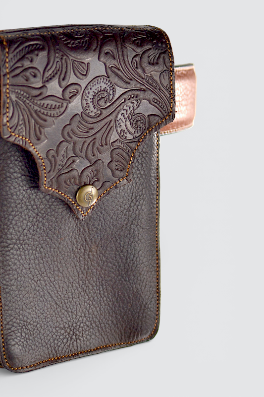PORTA TELEFONO FLOWER DARK BROWN