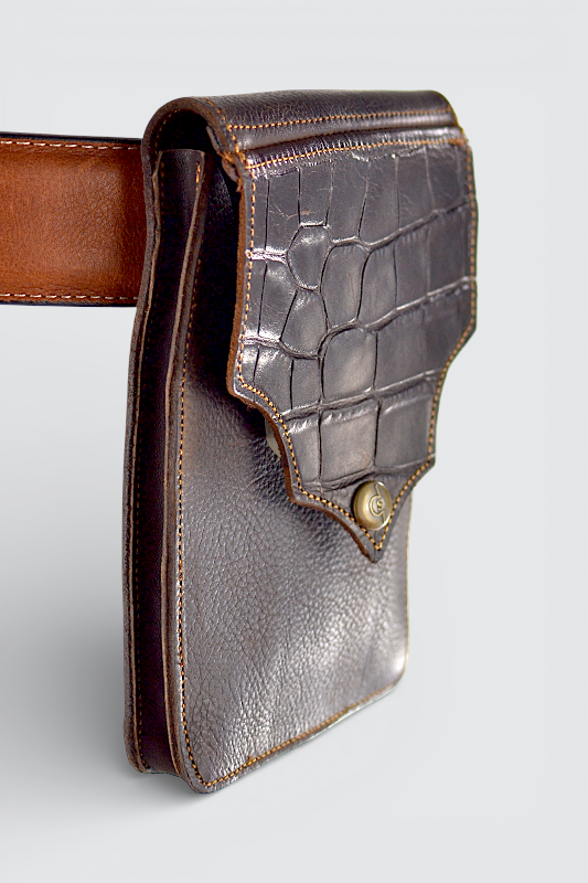 PHONE HOLDER CROCCO DARK BROWN