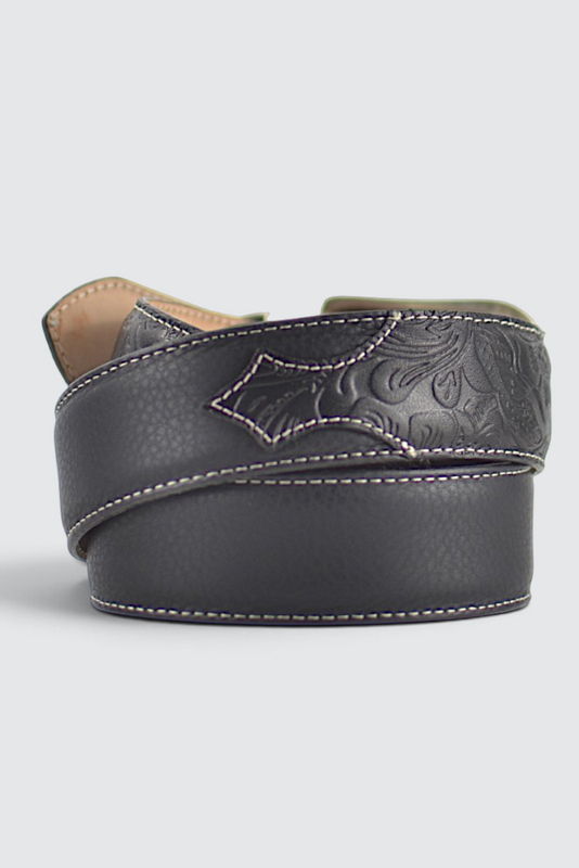 Belt western flower black