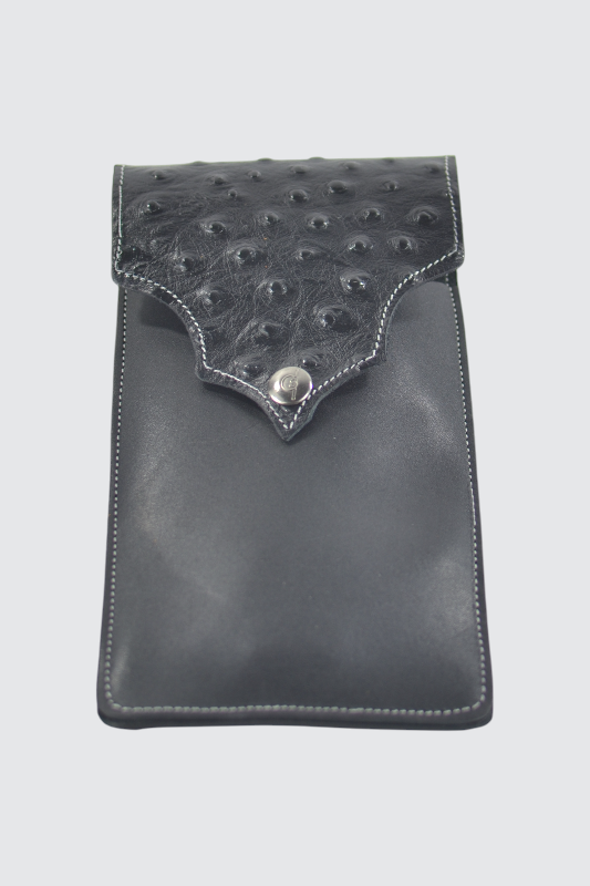 PORTA TELEFONO OSTRICH BLACK