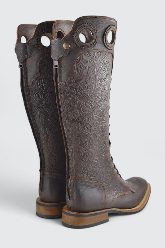Superdry Boot - Stivali Western In Pelle Per Donna - Tomaia In Pelle E Suola TPR